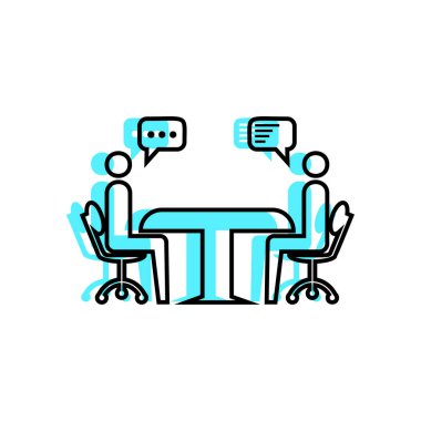 görüşme basit simgesi, vektör çizim