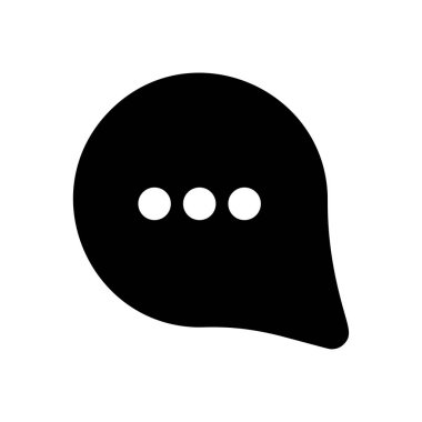 Sohbet kabarcık simgesi izole vektör-glif mesaj simgesi-siyah