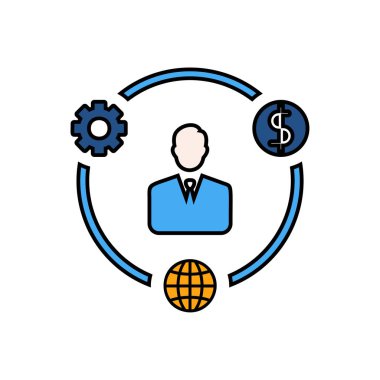 işadamı basit simgesi, vektör çizim