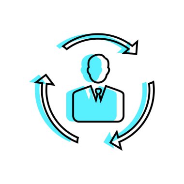 Daire simgesi olan işadamı