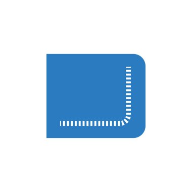 Moda glif tarzı vektör cüzdan simgesi-mavi