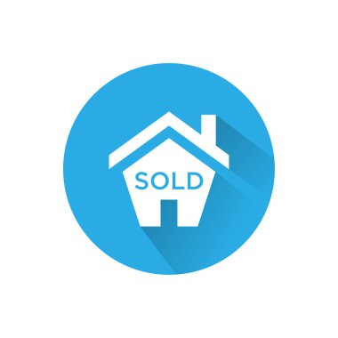 House Sold işareti düz simge vektör-düz ev Sold işareti