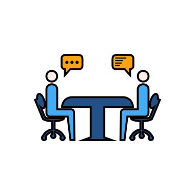 görüşme basit simgesi, vektör çizim