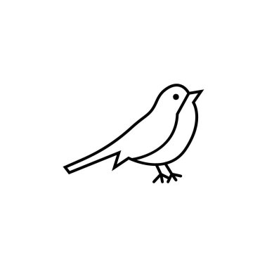 Kuş simgesi düz. Kuş vektör işareti sembolü Illustration-vektör
