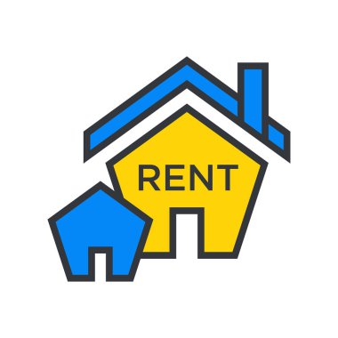 Ev kira işareti sembol vektör renkli