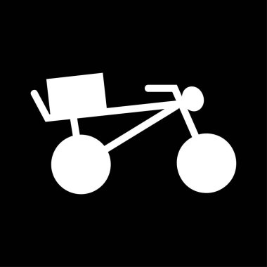 Gövde-teslim servis glif simgesi bir kutu ile bisiklet-beyaz