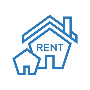 Ev kira işareti sembol vektör mavi