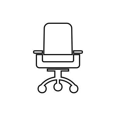 Modern ofis koltuğu simgesi-Line sanat vektör siyah