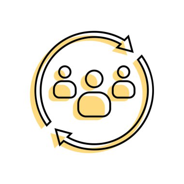 Daire simgesi vektörü olan iş adamları