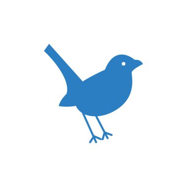 Kuş simgesi düz. Kuş vektör işareti sembolü Illustration-vektör