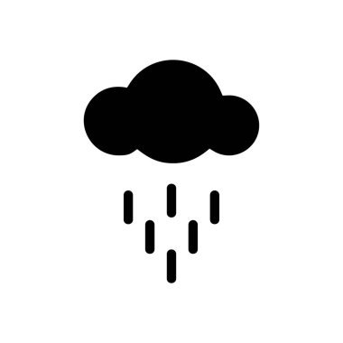 Bulut simgesi glif-vektör siyah