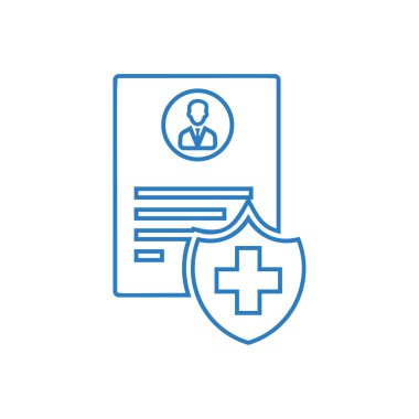 Kimlik belgesi, tıbbi koruma belgesi simgesi-vektör