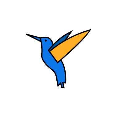 Kuş simgesi düz. Kuş vektör işareti sembolü Illustration-vektör