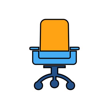 Modern ofis koltuğu simgesi-doğrusal dolgu vektörü