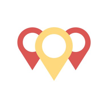 Konum işareti-üç harita işaretçisi simgesi-vector