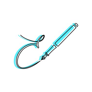 E-kalem simgesi, vektör Illustration. Doğrusal Dolgu stili vektör