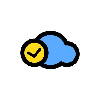 Güvenli bulut simgesi doğrusal dolgu-vector