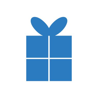 Teslim kutusu-hediye kutusu glif vektör simgesi-mavi