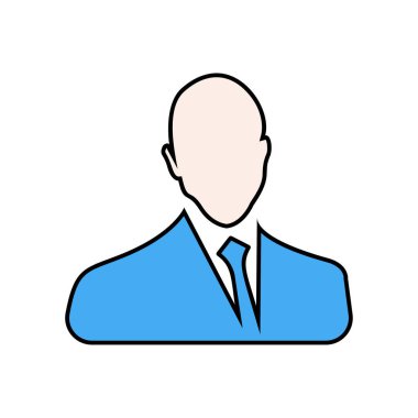 İş adamı doğrusal dolgu simgesi-vector. Resim çizgi sanat renkli simge resmi