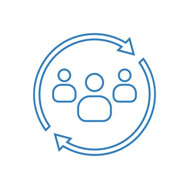 Daire simgesi vektörü olan iş adamları