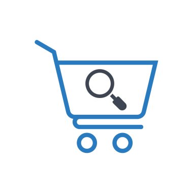 E-ticaret arama simgesi-sepet ve arama simgesi-mavi