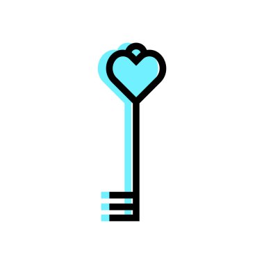 Tuşlar simgesi, güvenli ve koruma işareti-doğrusal dolgu vektörü simgesi