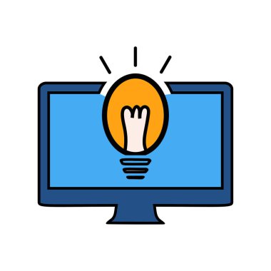 Dijital fikirler doğrusal dolgu simgesi vektör