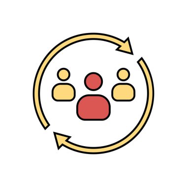 Daire simgesi vektörü olan iş adamları