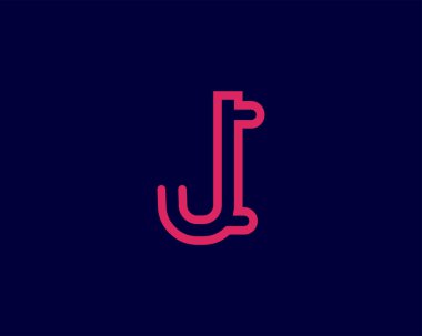 Lüks harf J logosu. Zarif kimlik tasarımı. Doğrusal yaratıcı Monogram logosu-vektör