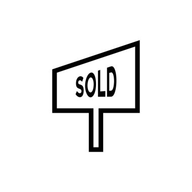 Satılan işareti simge vektör-çizgi sanat