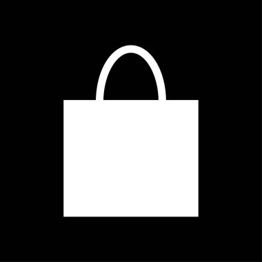 Alışveriş çantası ticari glif simge vektör-beyaz