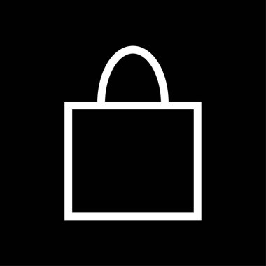 Alışveriş çantası ticari hat sanat simge vektör-beyaz