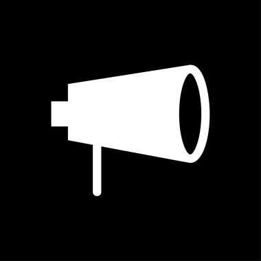 Hoparlör simgesi vektör-Iş pazarlama işareti glif vektör-beyaz