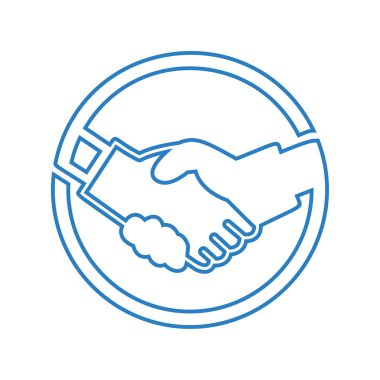 El sıkışması doğrusal simge-mavi