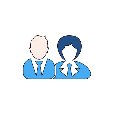 Erkek ve kadın iş insanları simgesi olarak. Doğrusal dolgu erkek ve kadın simge-vektör