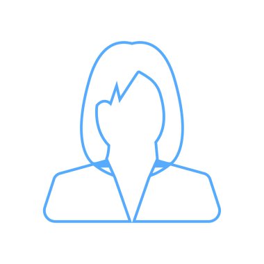 İş kadınları çizgi sanat simgesi mavi-vector. İş kız Avatar profil resim çizgi sanat simgesi