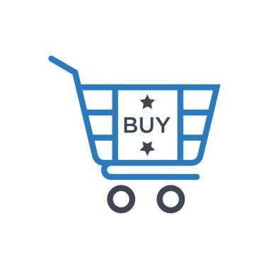 Satın sepeti vektör simgesi-mavi
