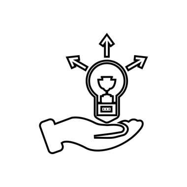 El ampul tutan-akıllı fikir simge izole-vektör