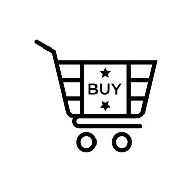 Satın sepeti vektör simgesi-siyah