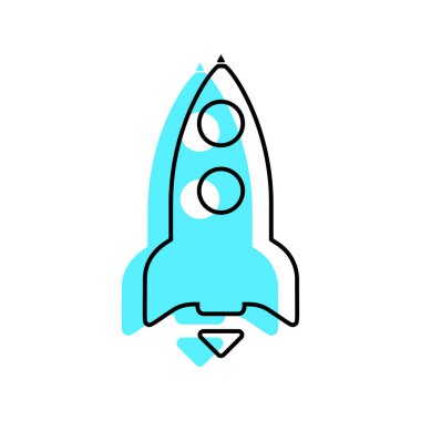 Roket doğrusal dolgu simgesi vektör