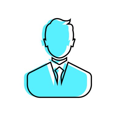 İş adamı doğrusal dolgu simgesi-vector. Resim çizgi sanat renkli simge resmi