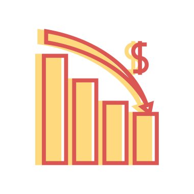 Aşağı finans doğrusal dolgu Işareti-vector