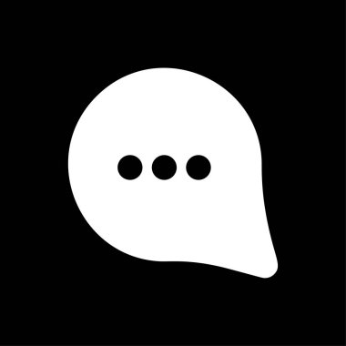 Sohbet kabarcık simgesi izole vektör-glif mesaj simgesi-beyaz