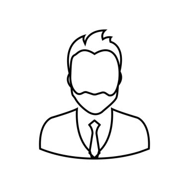 İşadamı doğrusal simge-vector. İş adamı avatar profil resim çizgi sanat simgesi