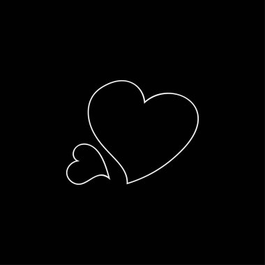 Aşk simgesi vektör beyaz-kalp doğrusal işareti simgesi