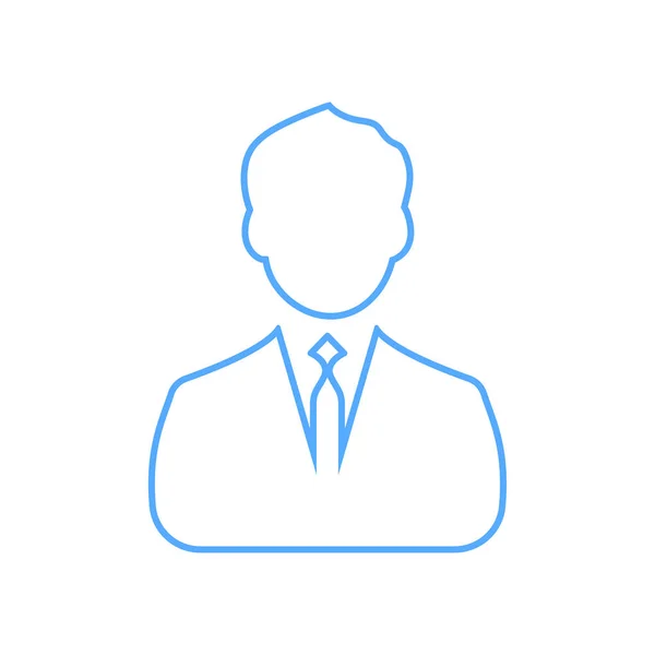 Hombre Negocios Icono Lineal Azul Vector Hombre Negocios Avatar Perfil — Archivo Imágenes Vectoriales