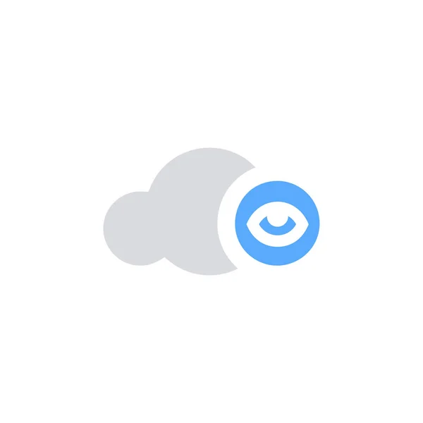 Eye Cloud Icon Flat Vector — Stock Vector