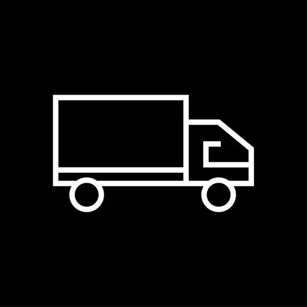 Consegna Camion Linea Arte Icona Vettoriale — Vettoriale Stock