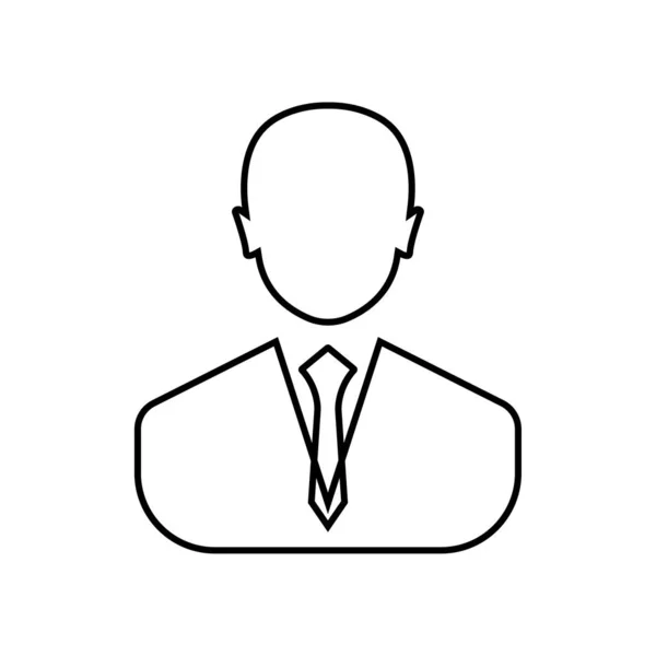 Biznesmen Ikona Liniowa Wektor Biznesmen Avatar Obraz Profil Linia Grafika — Wektor stockowy