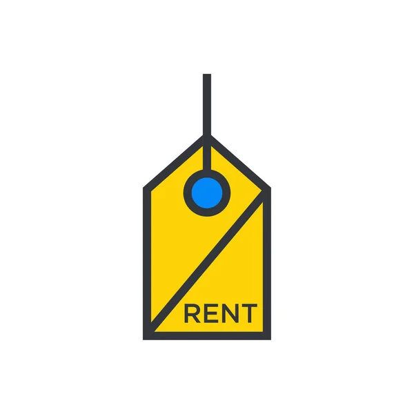 Rent Sign Linear Fill Icon Vector — Stock Vector